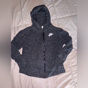 Nike girls small heather black zip up